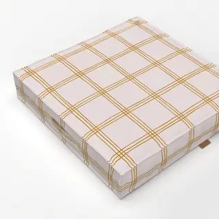 Bodenkissen Karo Grid Muster Gelb Beige