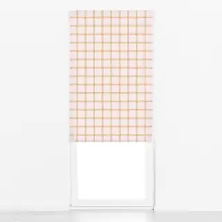 Raffrollo Karo Grid Muster Gelb Beige