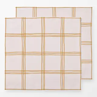Servietten Karo Grid Muster Gelb Beige