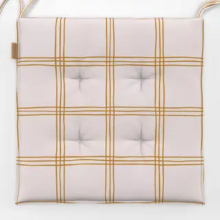Sitzkissen Karo Grid Muster Gelb Beige