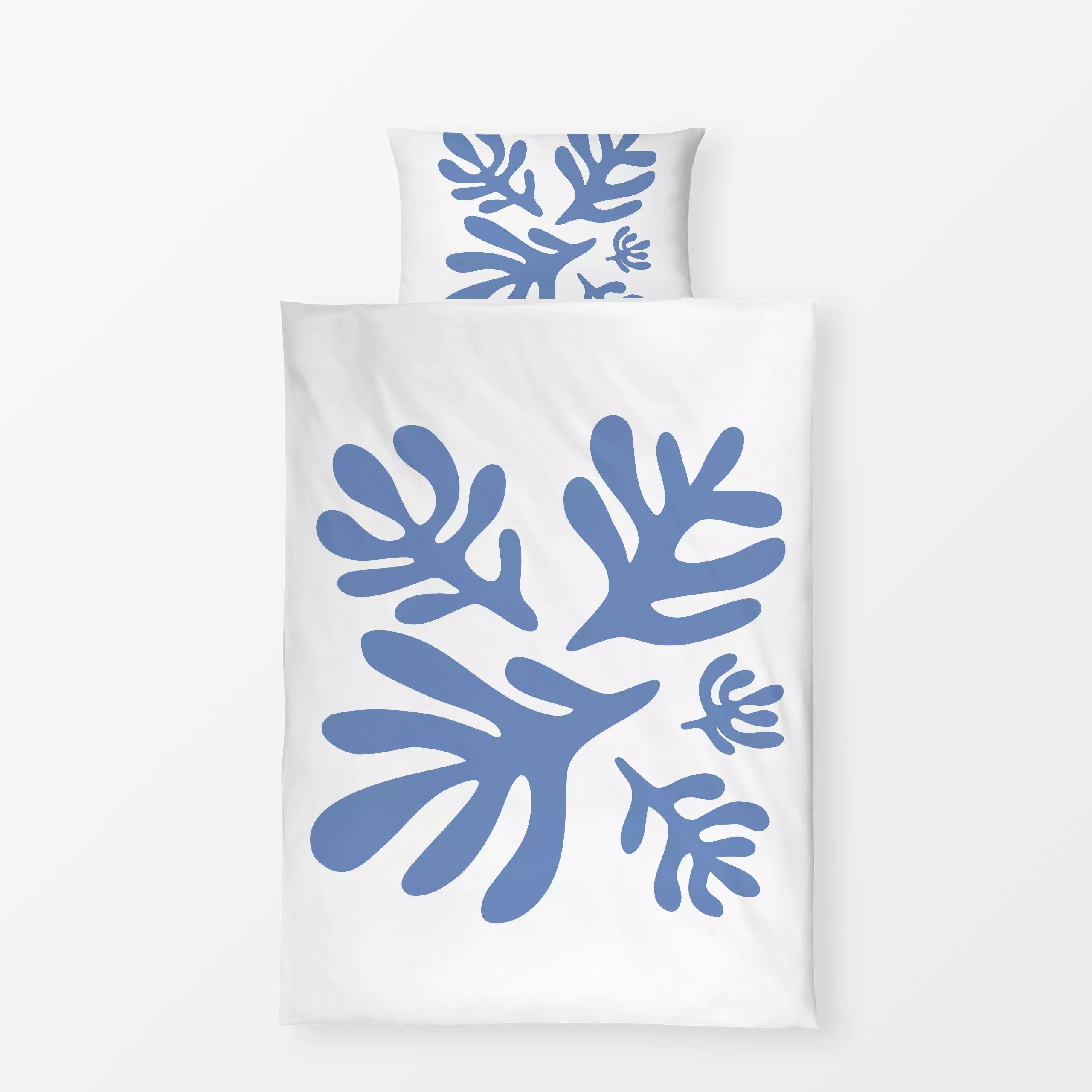Bettwäsche Sommer am Meer weiß hellblau - Blumen & Florales, Sommer - von „Carolin Vonhoff"; Natur, abstrakt, Blumen, Meer, ...