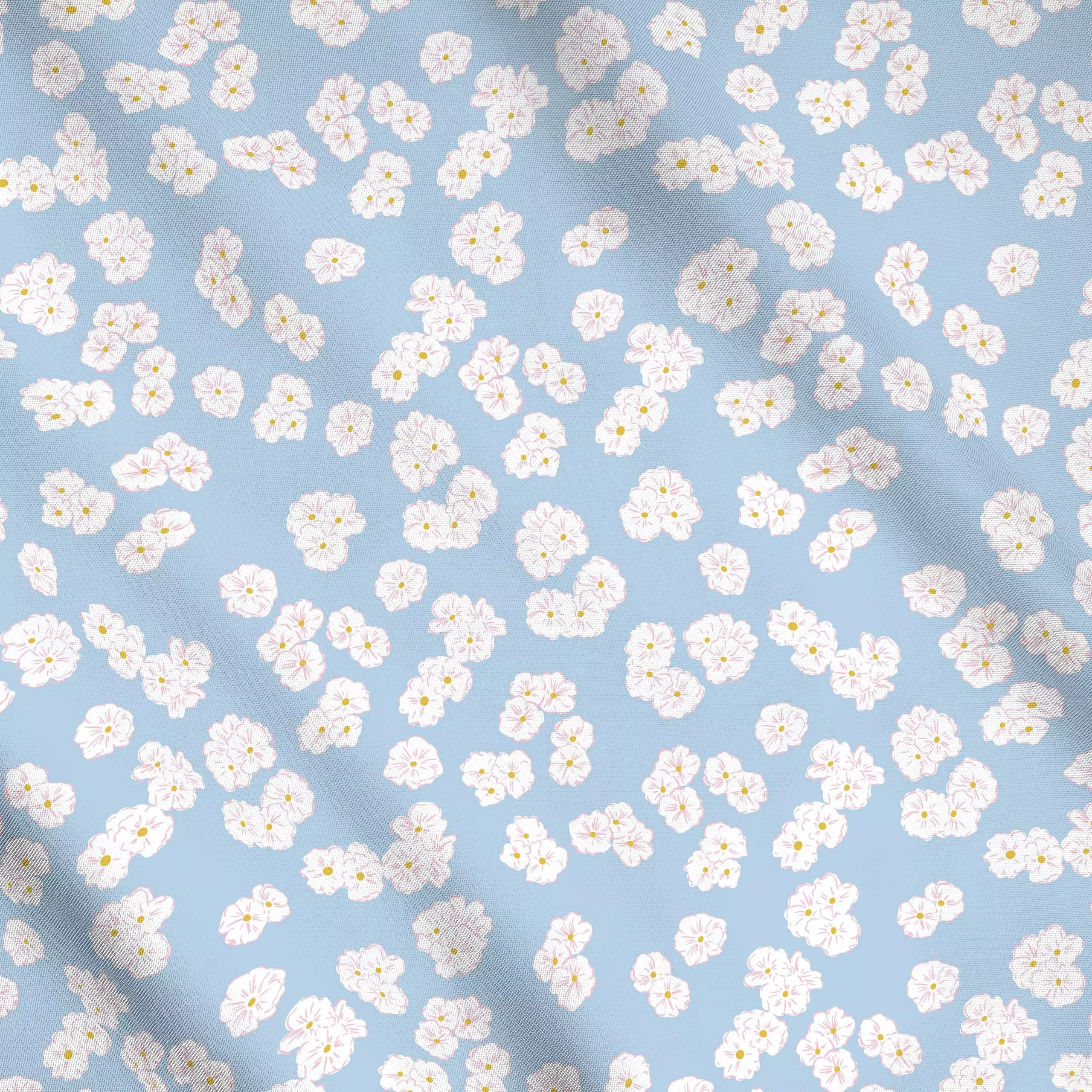 Meterware Frühling Kirschblüten blau - Blumen & Florales, Frühling - von „Katrin Graff“; Blumen, Sommer, frisch, Pastell, so...