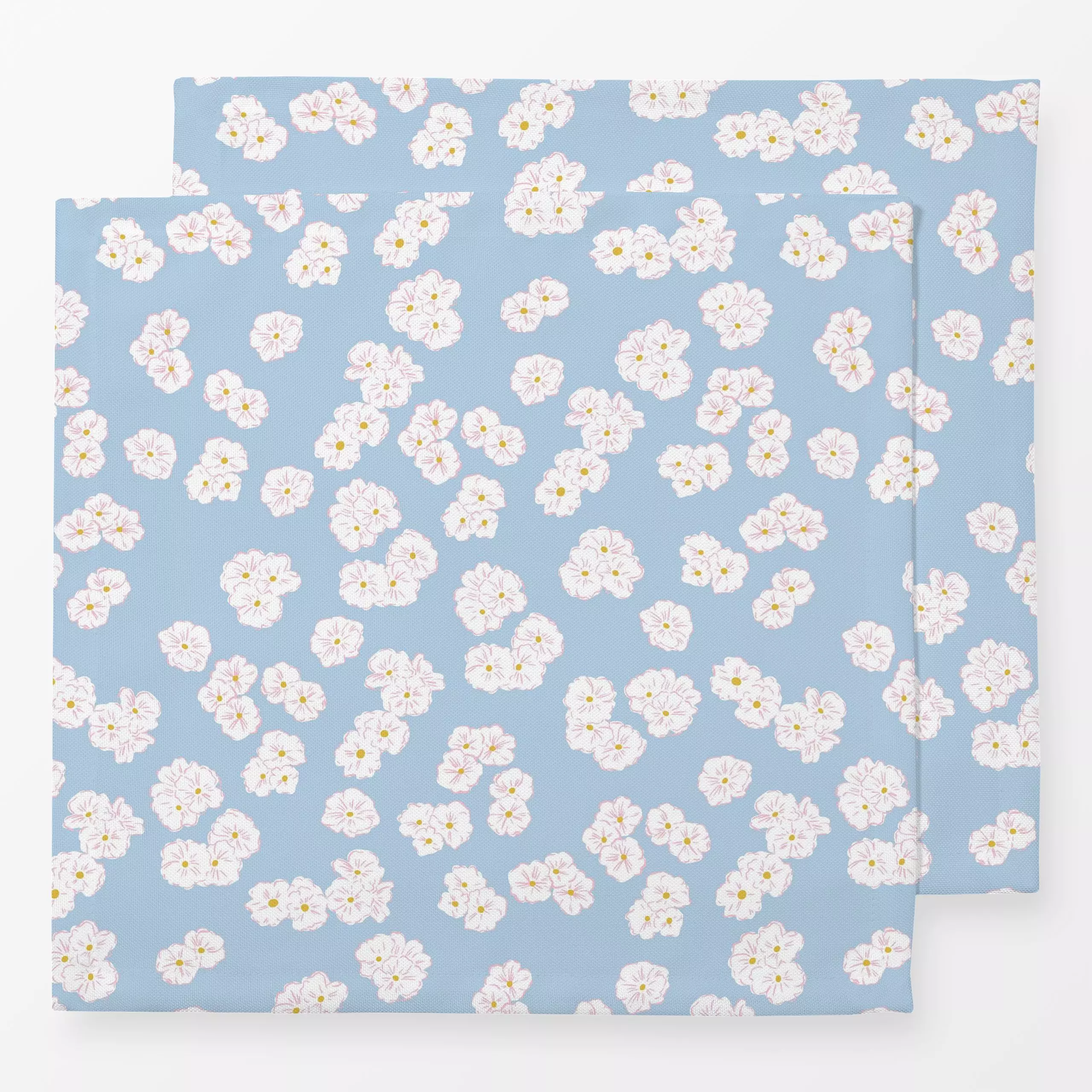 Servietten Frühling Kirschblüten blau - Blumen & Florales, Frühling - von „Katrin Graff"; Blumen, Sommer, frisch, Pastell, s...