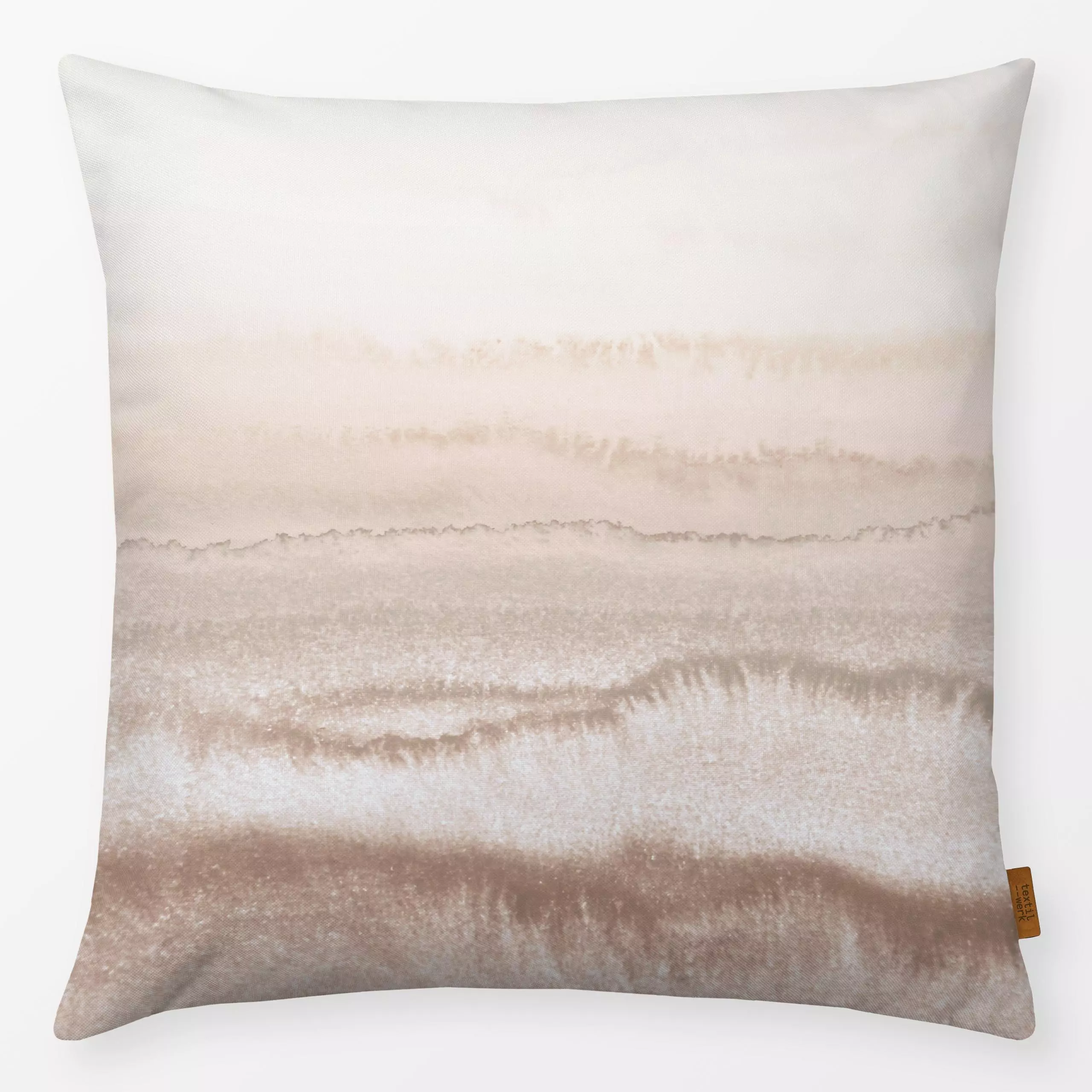 Kissen Within the Tides Beige 4 - Symbole & Muster - von „Monika Strigel"; Wasserfarben, minimal, creme, Strand, wellen, boh...