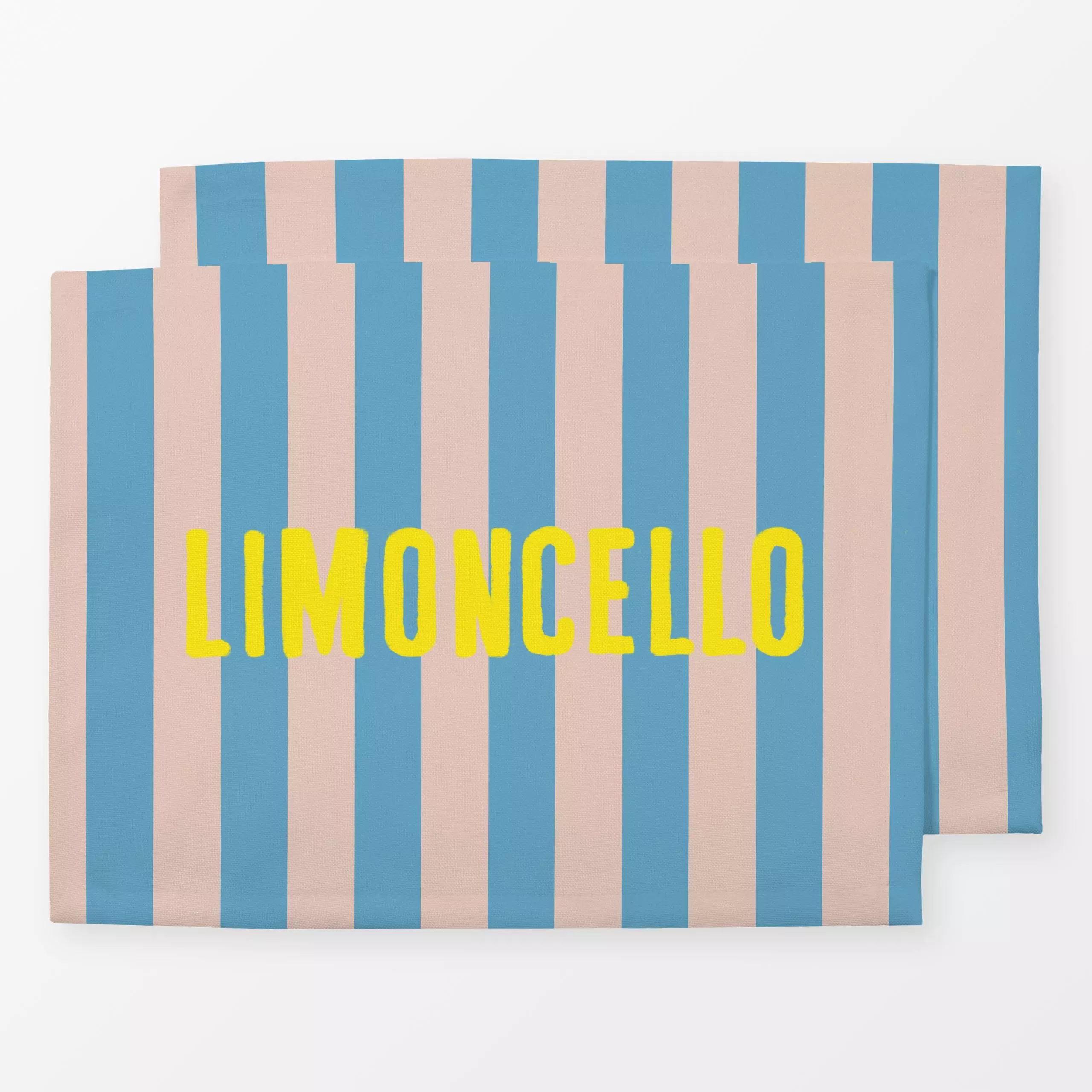 Tischset Limoncello Auf Blauen Streifen - Sommer, Symbole & Muster, Küche, Essen & Trinken - von „Alisa Knöß"; outdoor, Ital...