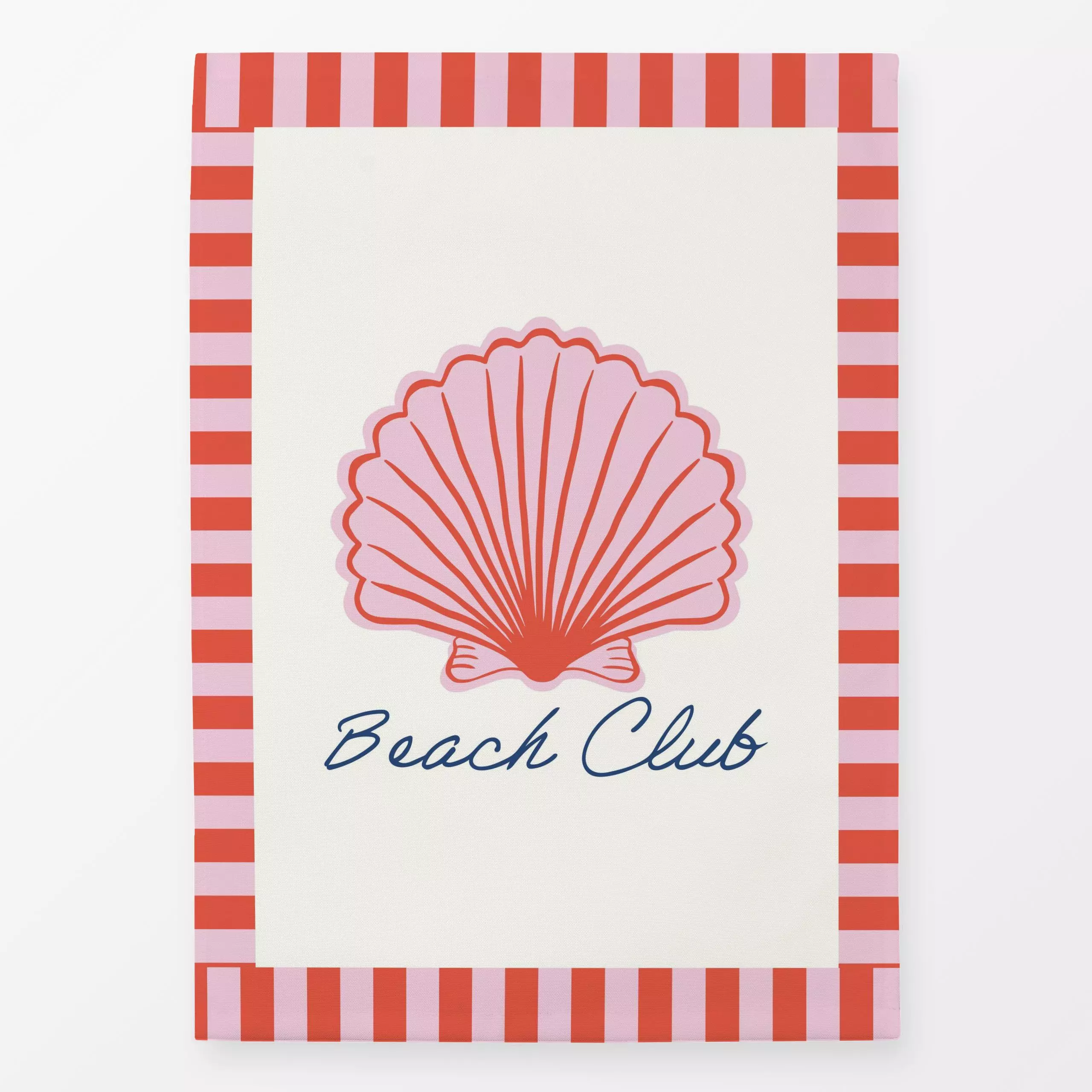 Geschirrtücher beach club - pink - Sommer, Sprüche & Schriftzüge - von „Vivian Hasenclever"; Strand, pink, Muscheln, Beach, ...