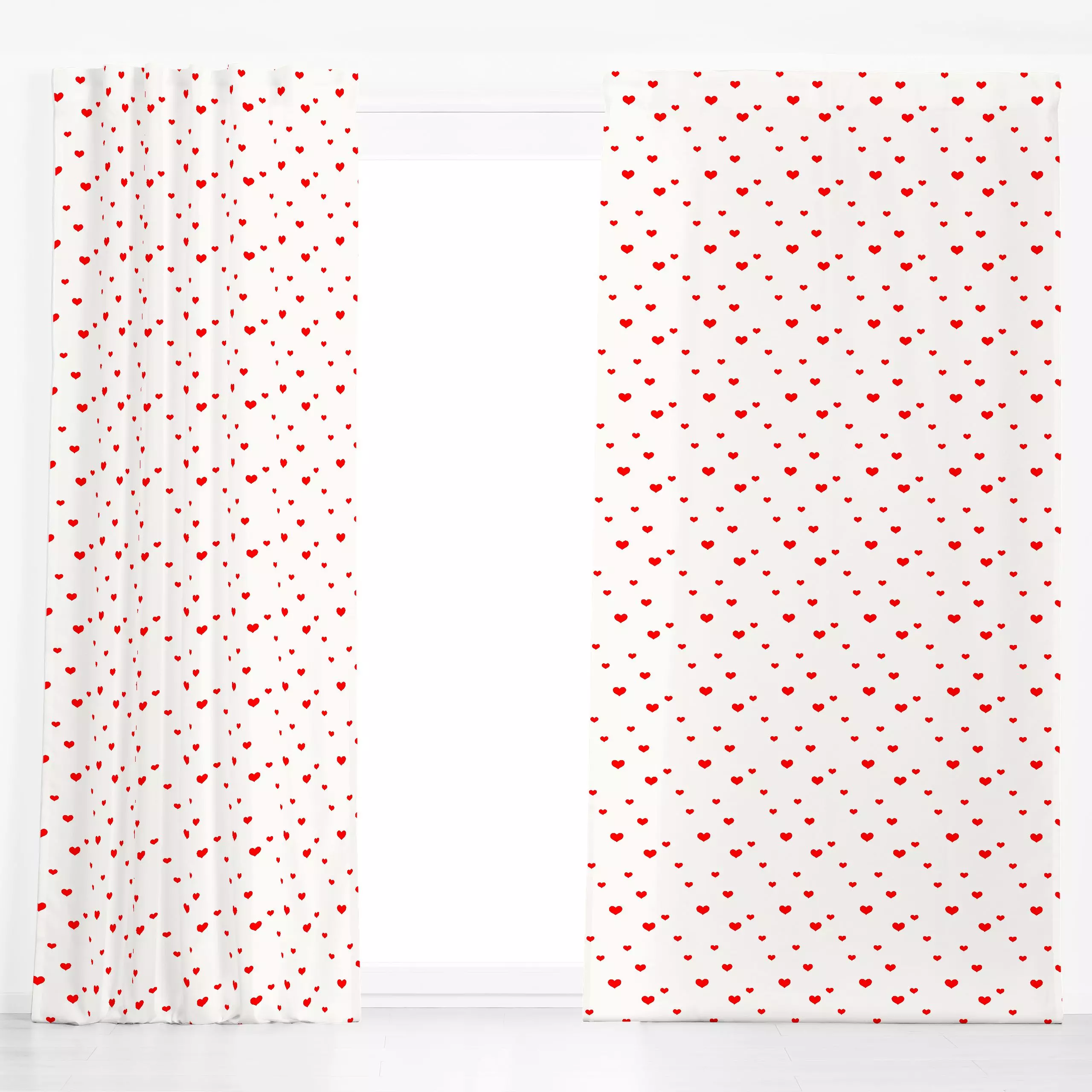 Dekovorhang Dancing Hearts - Kinderzimmer & Motive für Kinder, Liebe, Romantik & Pride - von „Sara Maria"; Herzen, Paris, No...