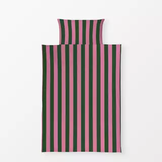 Bettwäsche Grün Pinke Streifen