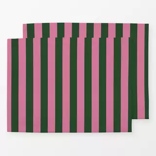 Tischset Grün Pinke Streifen