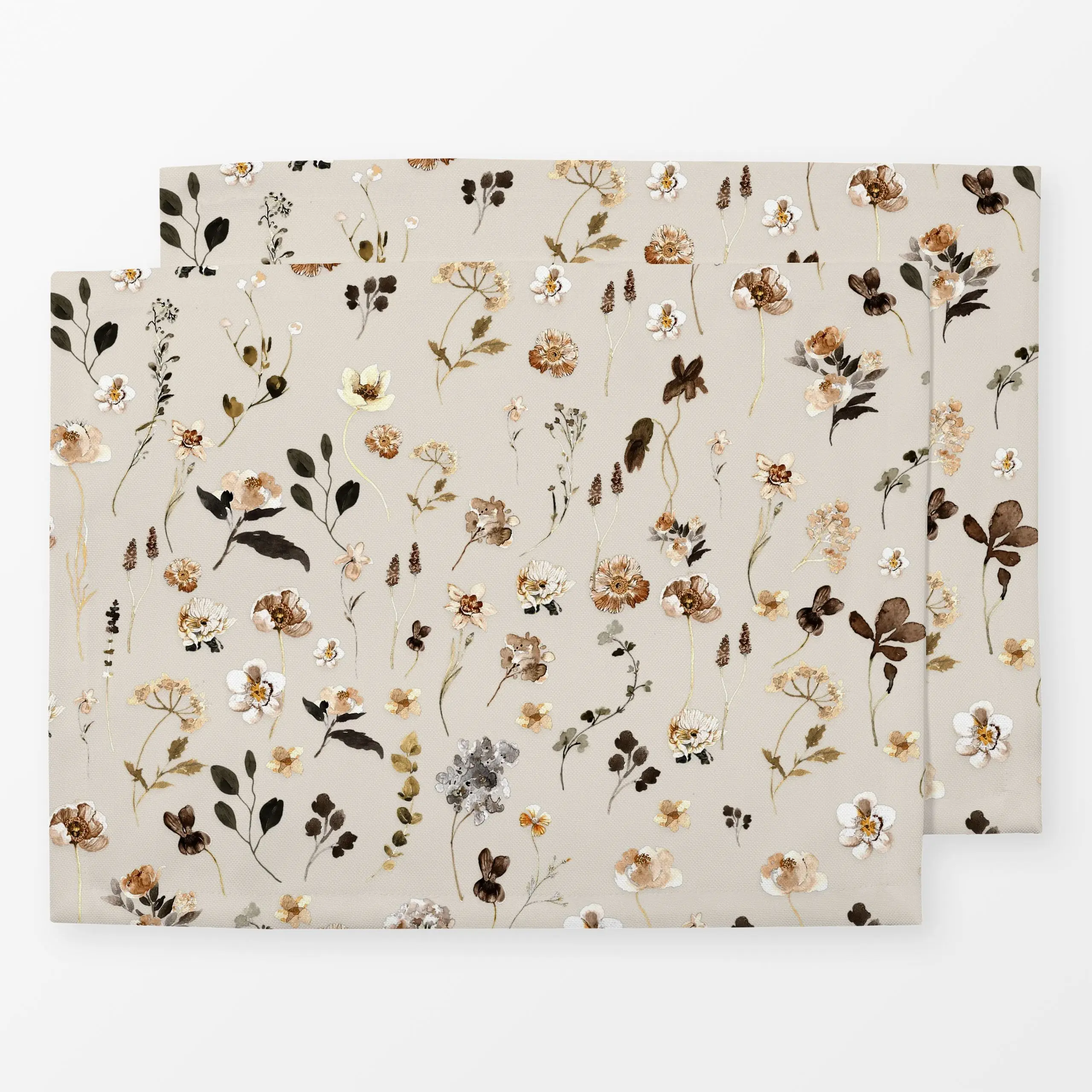 Tischset Landhaus Blumen Beige, Blumen, Sommer, von Monika Strigel