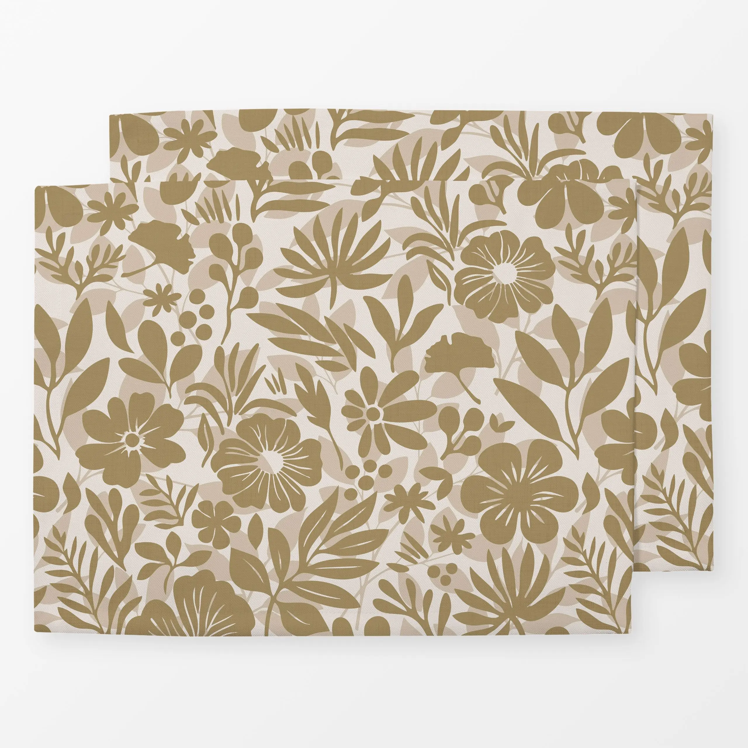 Tischset Charming Flower Shapes Beige - Blumen & Florales, Pflanzen & Botanik - von „Andrea Haase"; Natur, Blätter, modern, ...