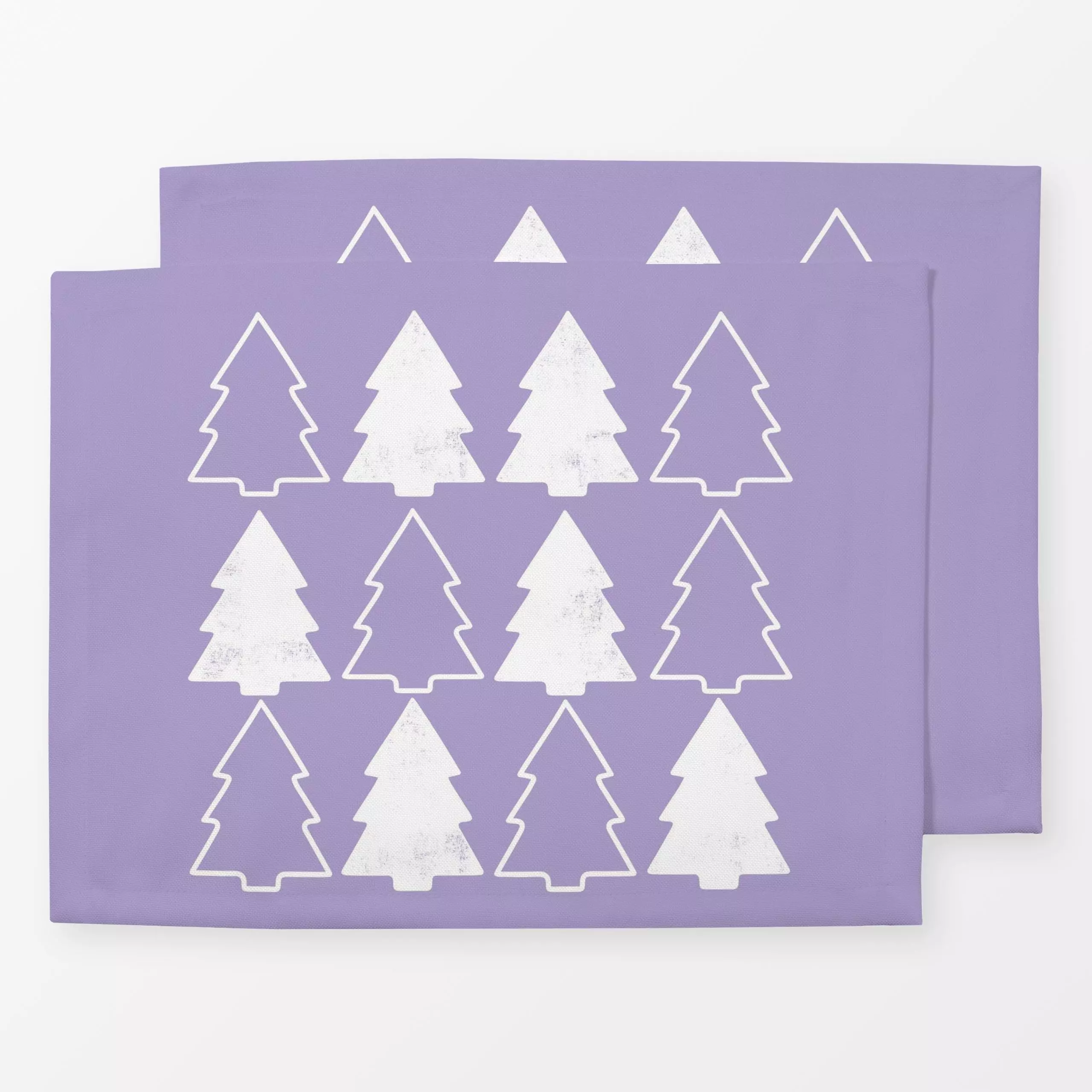 Tischset Kleine Tannenbäume lila - Weihnachten, Winter - von „Studio Kesse"; Wald, Merry Christmas, Tannenbaum, Weihnachtsba...