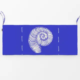 Bankauflage Schneckenmuschel blauweiss