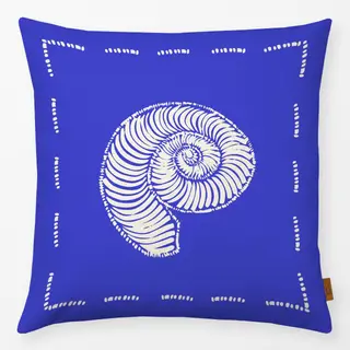 Kissen Schneckenmuschel blauweiss