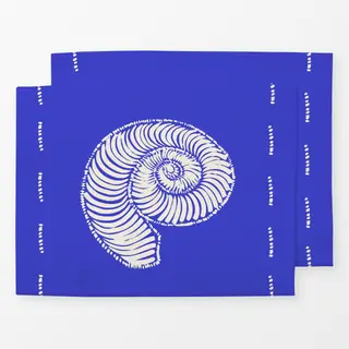 Tischset Schneckenmuschel blauweiss