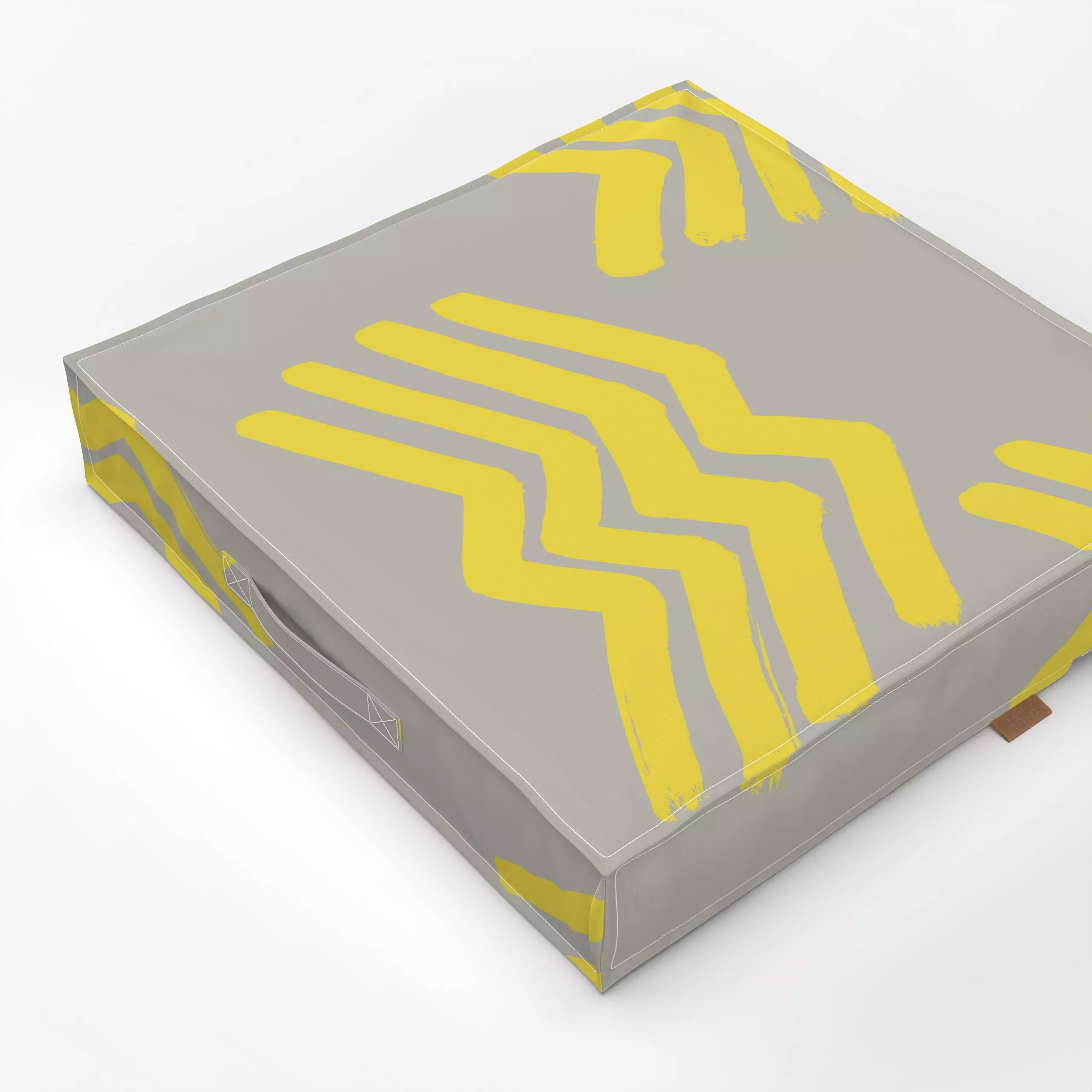 Bodenkissen Boho Mountains Illuminating - Natur & Landschaft, Symbole & Muster - von „Julia Schumacher"; boho, grau, Wasser,...