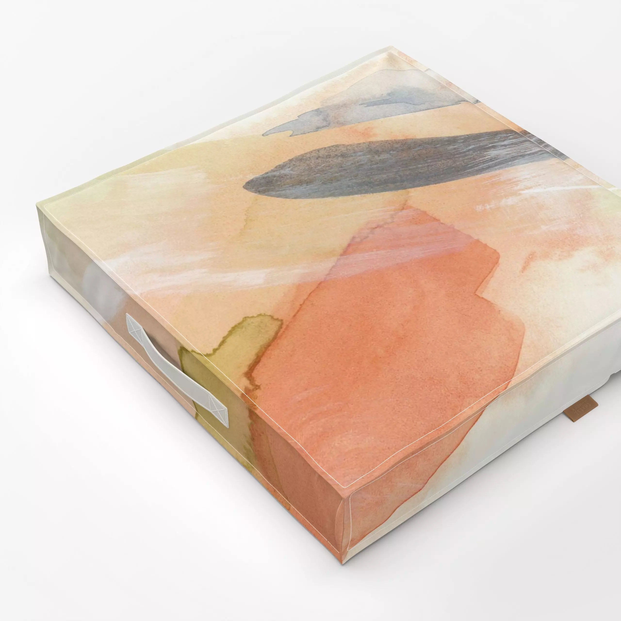 Bodenkissen Brush strokes warm tones 3 - Frühling, Symbole & Muster - von „Nouveau Prints"; hippie, Wasserfarben, Acryl, Pin...