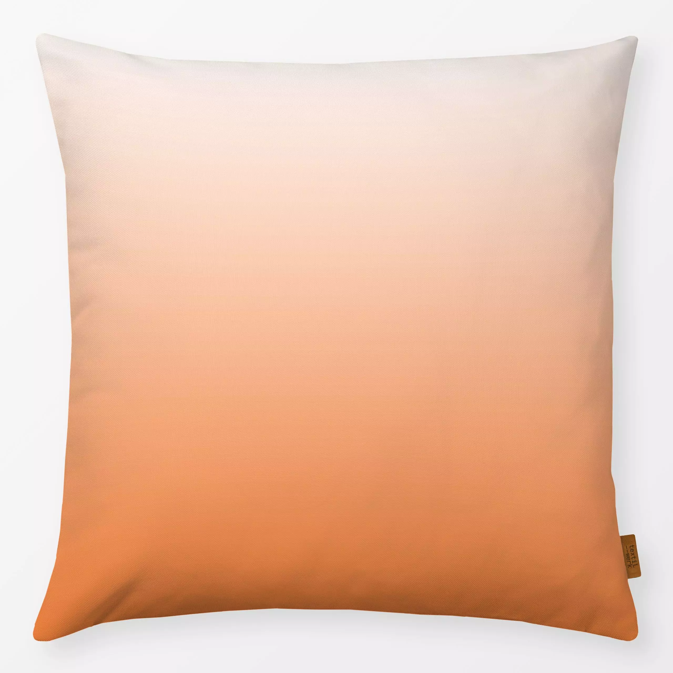 Kissen Gradient sunrise orange - Sommer, Symbole & Muster - von „Karen Menzenbach x so.leben.wir"; Orange, Sommer, Weiss, Fa...
