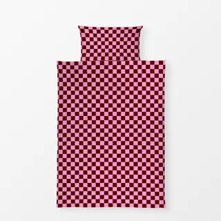 Bettwäsche Chess Pattern brown pink