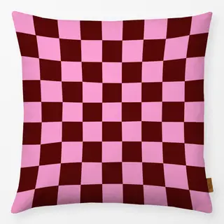 Kissen Chess Pattern brown pink