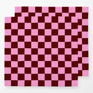 Servietten Chess Pattern brown pink
