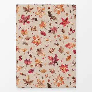 Geschirrtücher Herbst Blätter Leaf Beige Rot