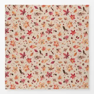 Tischdecke Herbst Blätter Leaf Beige Rot