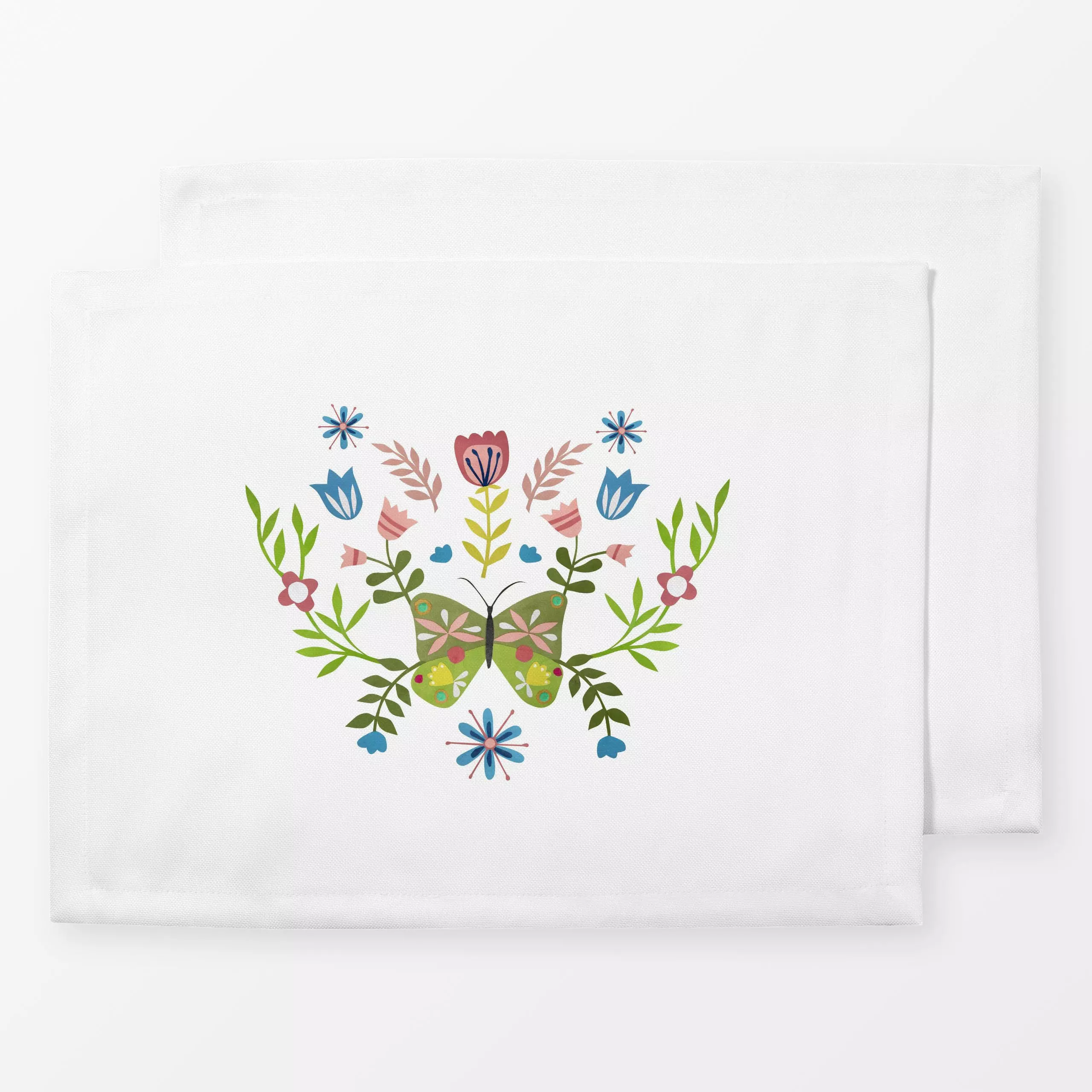 Tischset Schmetterling mit Blumen - Frühling, Kinderzimmer & Motive für Kinder, Pflanzen & Botanik - von „Kerstin Ax"; Blume...
