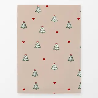 Geschirrtücher Weihnachtsbaum Herzen Beige