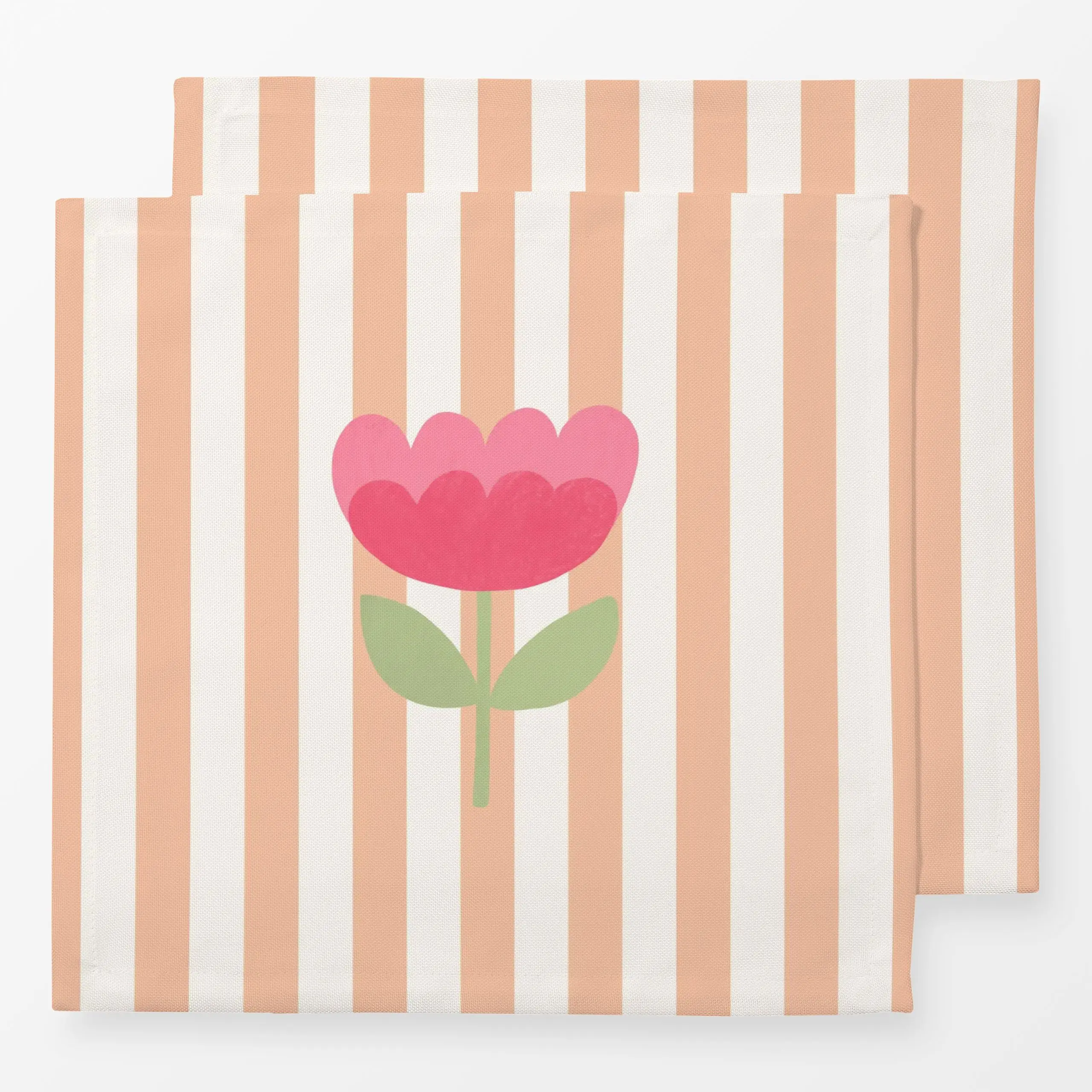 Servietten Hello Spring Streifen Blume - Blumen & Florales, Symbole & Muster, Ostern - von „Andrea Liesert"; Gartendeko, spr...