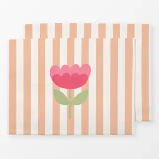 Tischset Hello Spring Streifen Blume