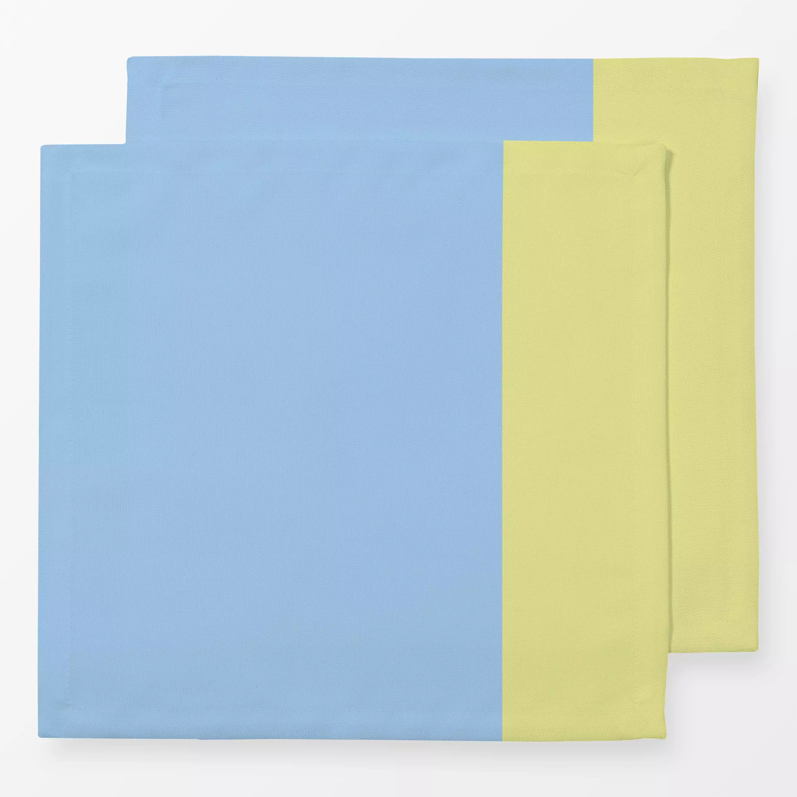 Servietten Colorblocking Hellblau & Gelb - Frühling, Sommer, Symbole & Muster - von „Lisa Jasmin Bauer"; minimal, Sommer, mi...