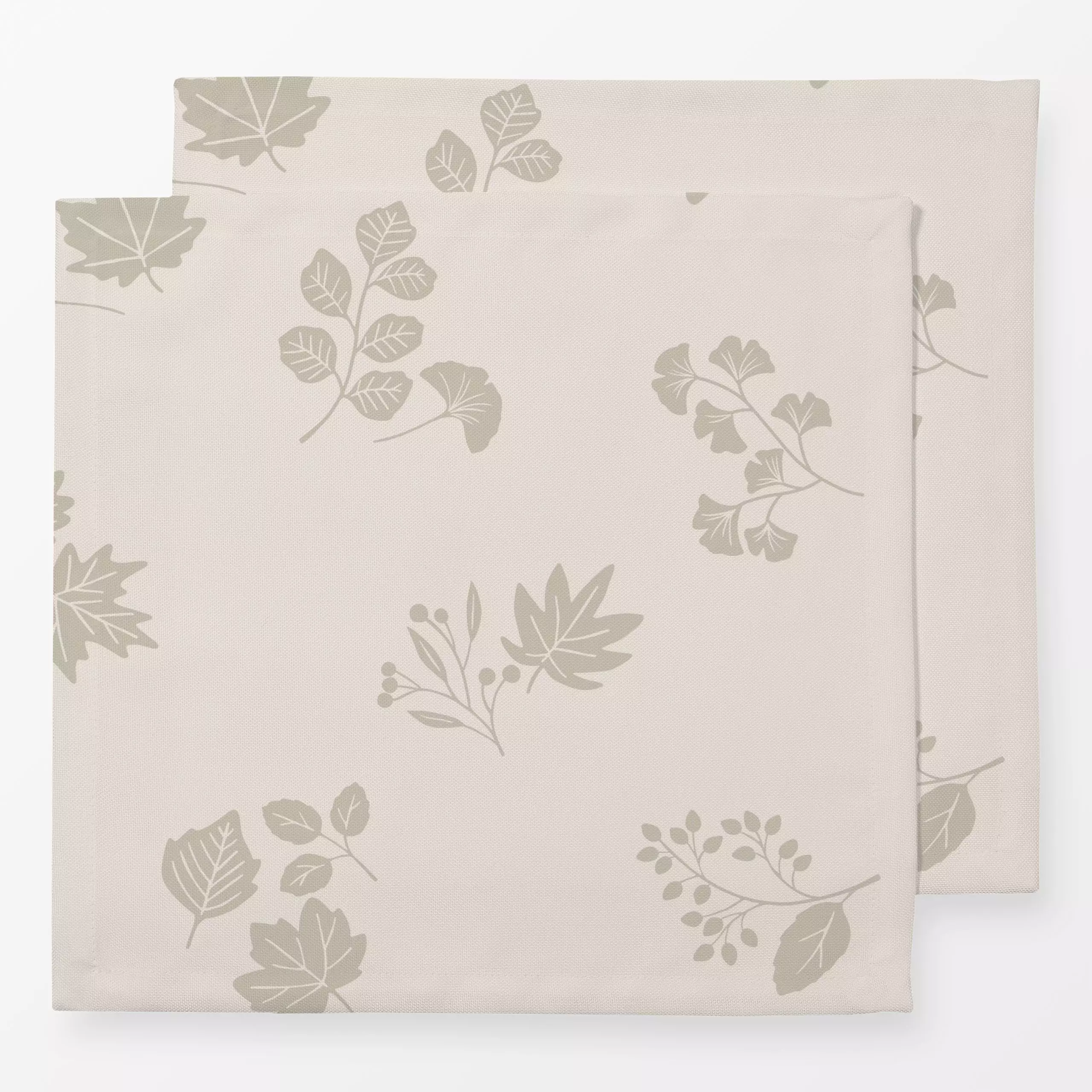 Servietten Herbstblätter Beige Creme - Herbst, Pflanzen & Botanik - von „Studio Kesse"; Blatt, Blätter, Laub, Herbst, Herbst...
