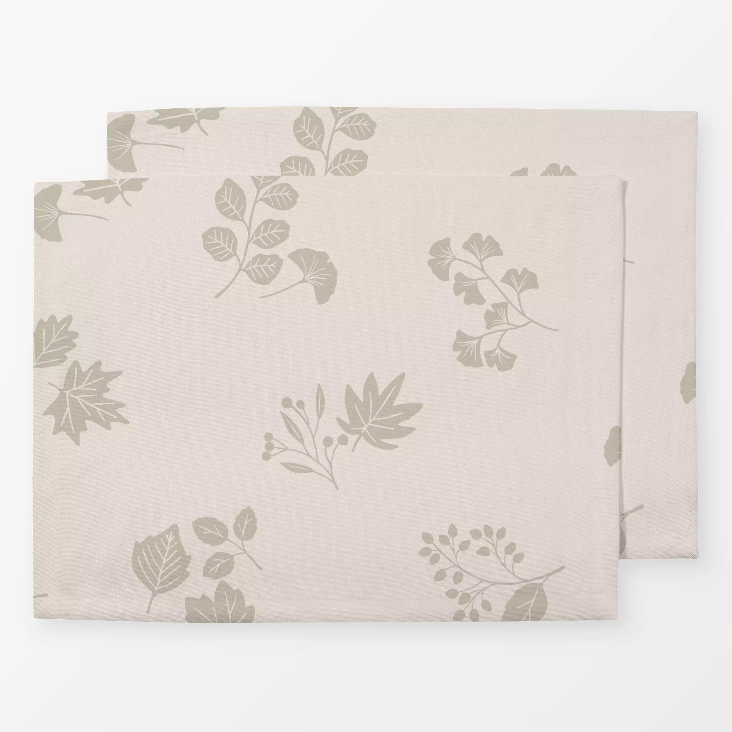 Tischset Herbstblätter Beige Creme - Herbst, Pflanzen & Botanik - von „Studio Kesse"; Blatt, Blätter, Laub, Herbst, Herbstde...