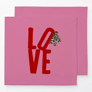 Servietten LOVE Buchstaben Mistelzweig