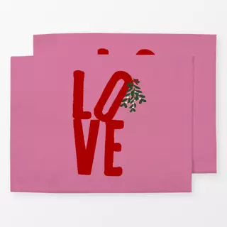 Tischset LOVE Buchstaben Mistelzweig