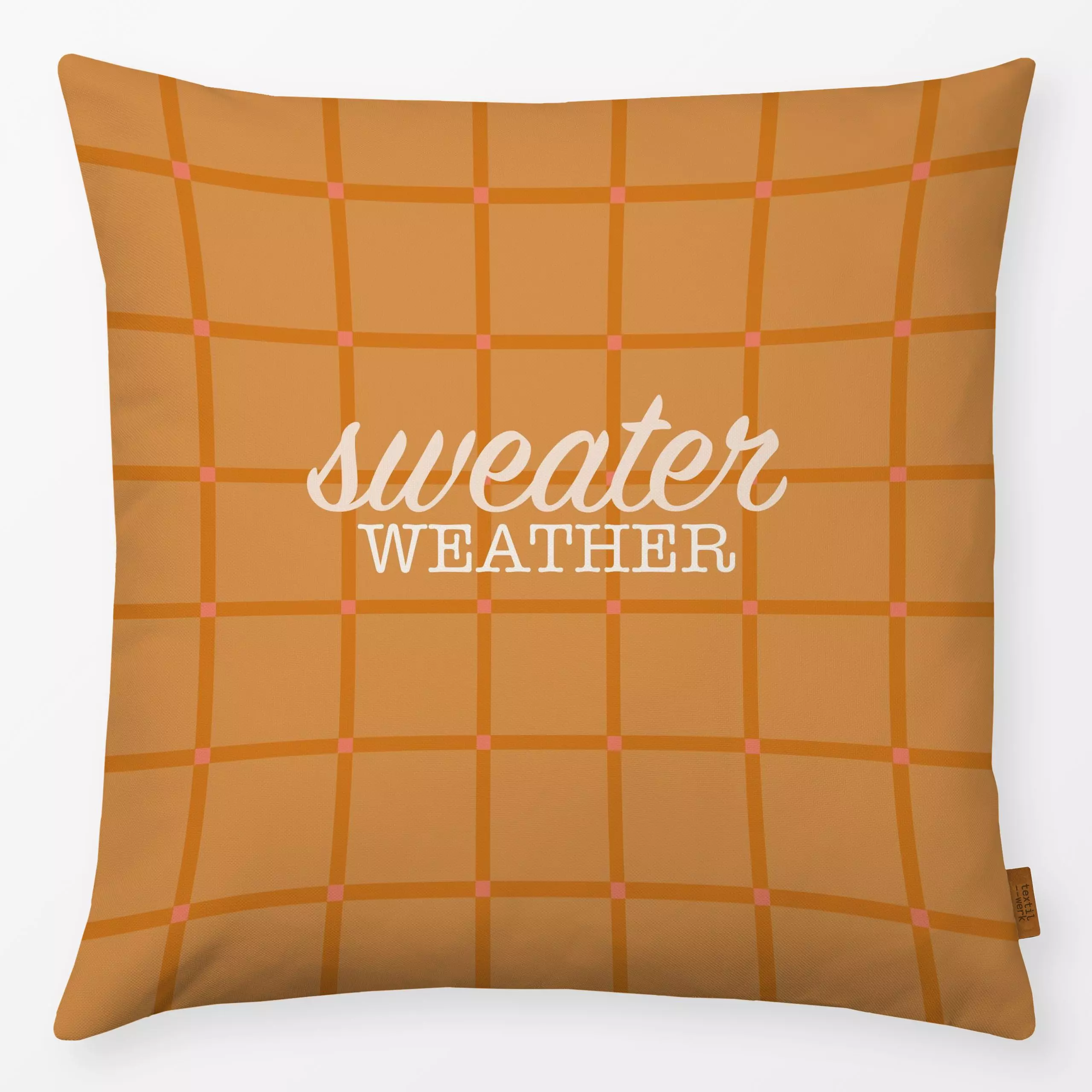 Kissen sweater weather - Herbst, Sprüche & Schriftzüge, Symbole & Muster - von „Heleen van Buul"; Linien, Streifen, graphisch