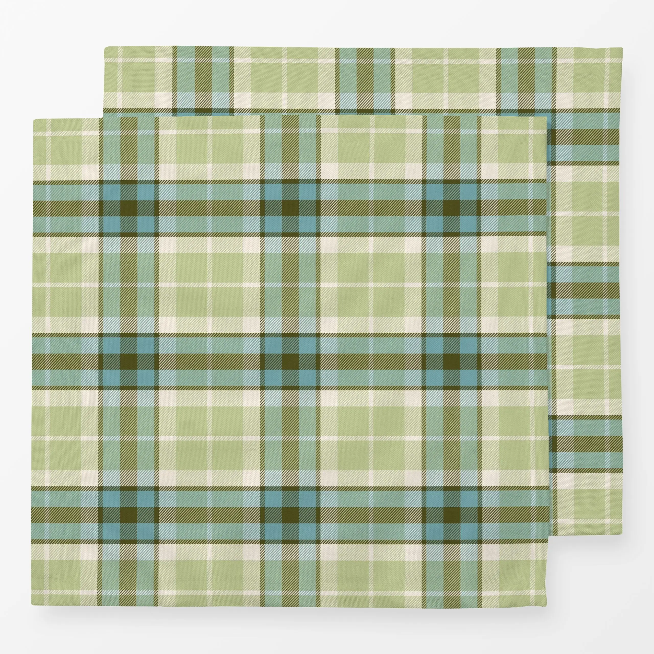 Servietten Glencheck Grün - Herbst, Symbole & Muster - von „Julia Schumacher"; herbstlich, petrol, Landhausstil, olive, Scha...