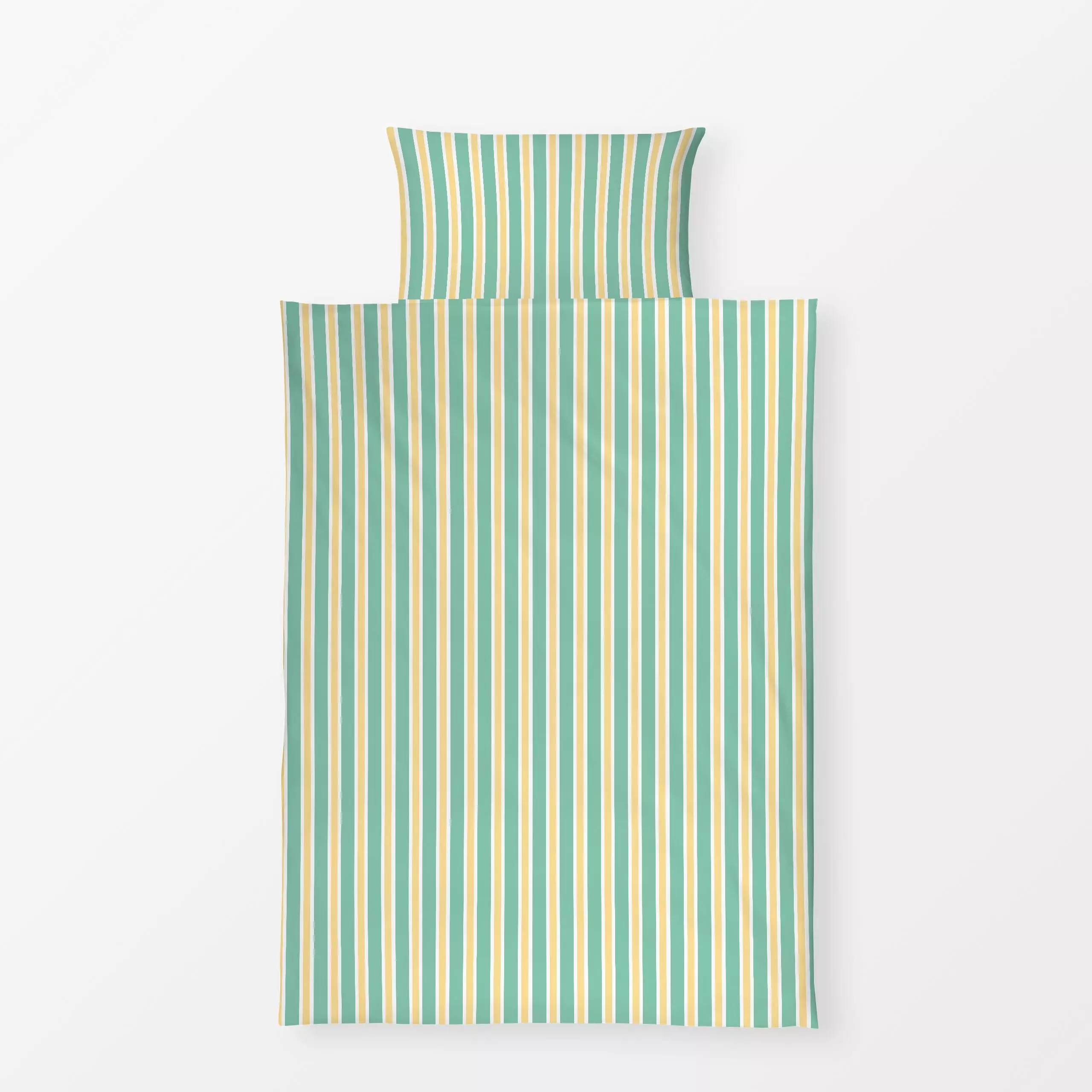 Bettwäsche Streifen Hellgrün Gelb - Symbole & Muster - von „Jana Moßmann"; Streifen, Strand, Streifenmuster, spass, enjoy, s...