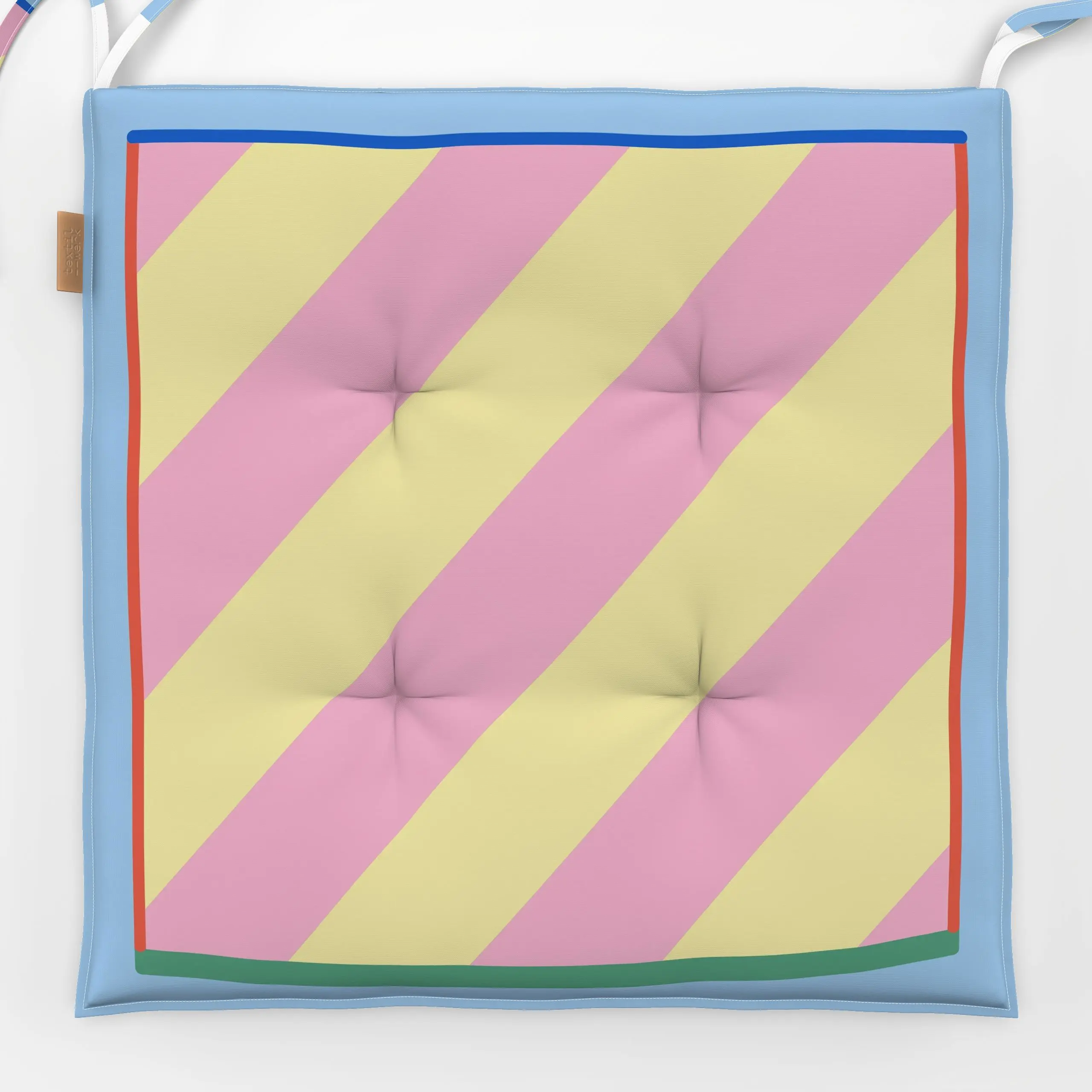 Sitzkissen Framed Summer Stripes - Frühling, Sommer, Symbole & Muster - von „Ines Keck"; Muster, Streifen, Summerfeeling, st...
