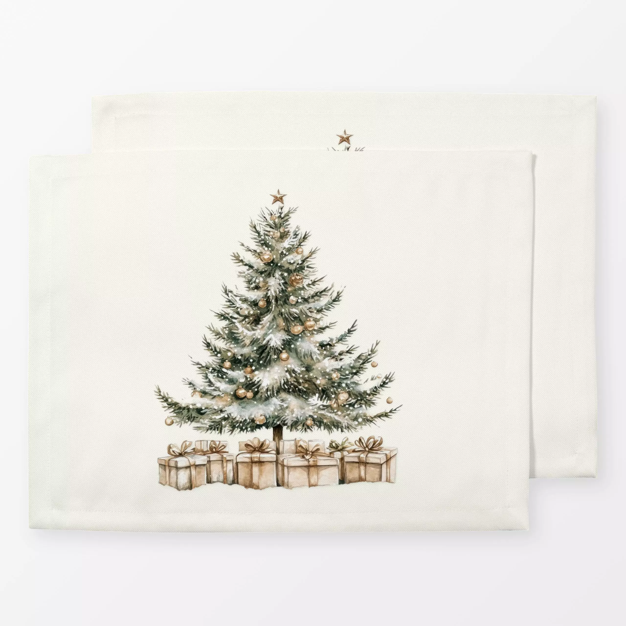 Tischset Cozy XMas Tannenbaum Geschenke - Weihnachten, Winter - von „Monika Strigel"; boho, Hygge, Cozy, Tannenbaum, Weihnac...