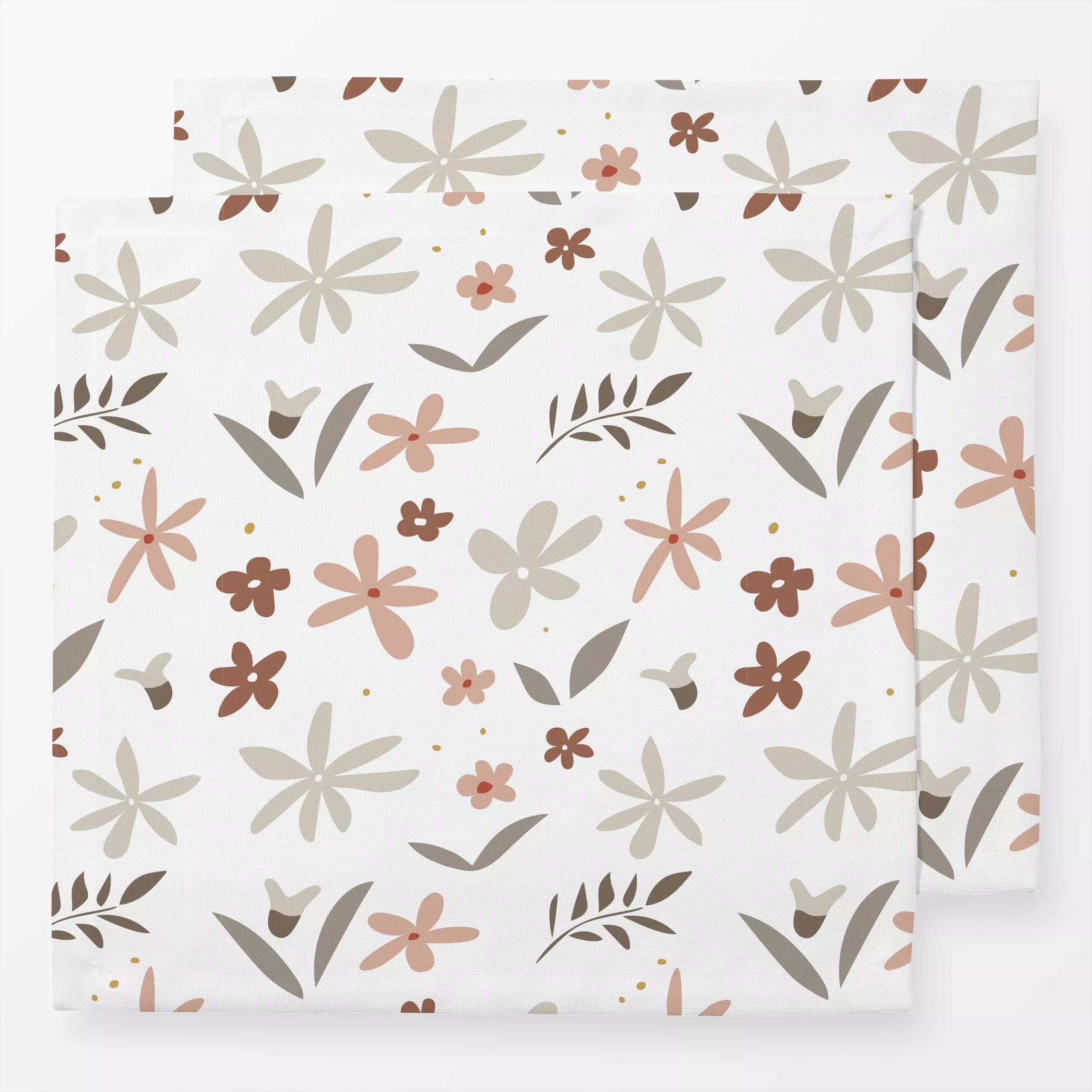 Servietten Sommer Floral braun - Blumen & Florales - von „Jana Moßmann"; Muster, grau, Blumen, Blüten, Sommerblumen, Sommer,...