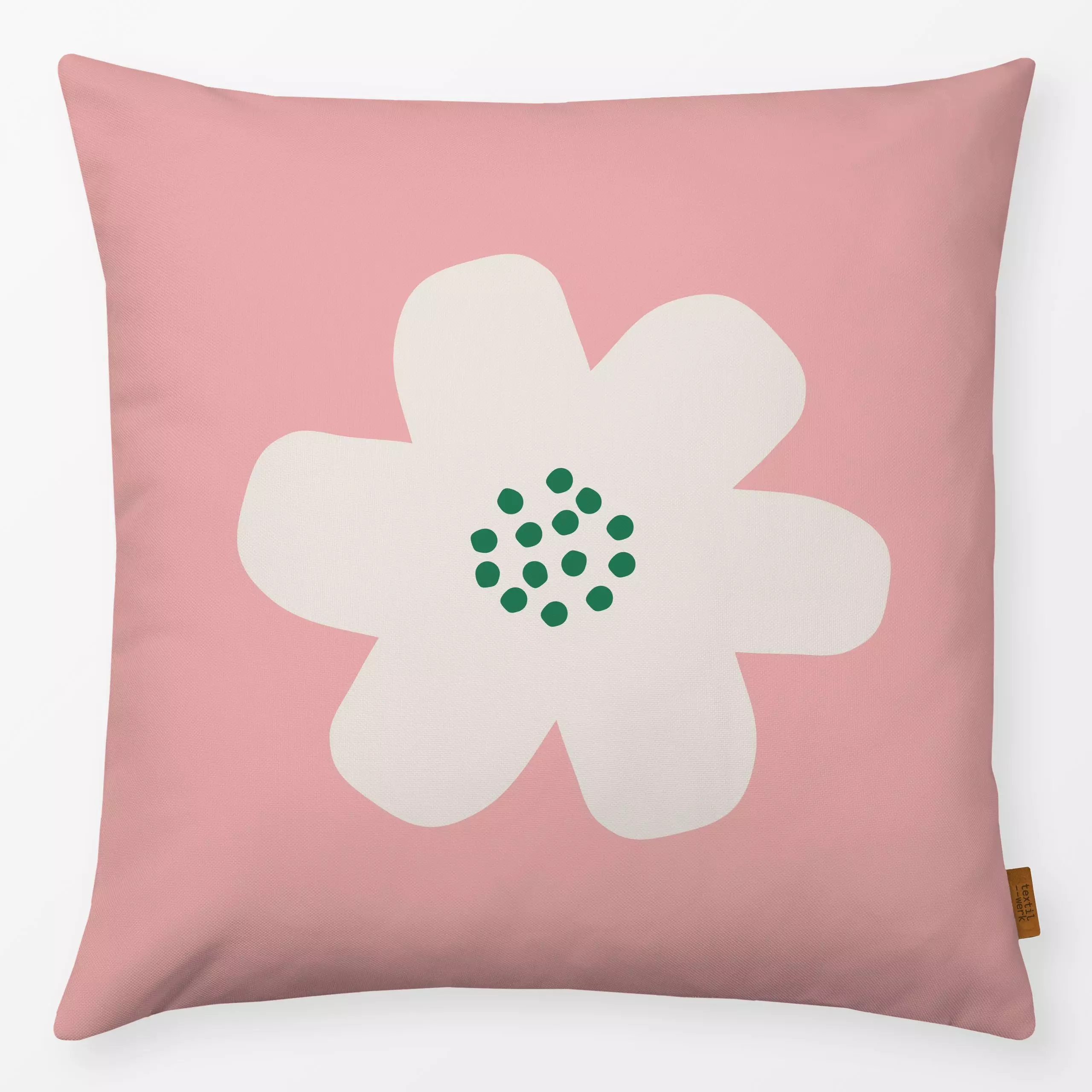 Kissen Flower 4 Pink - Blumen & Florales - von „Jana Driver"; rosa, Blumen, pink, flowers, Fruehling, gruen, spring, hellosp...