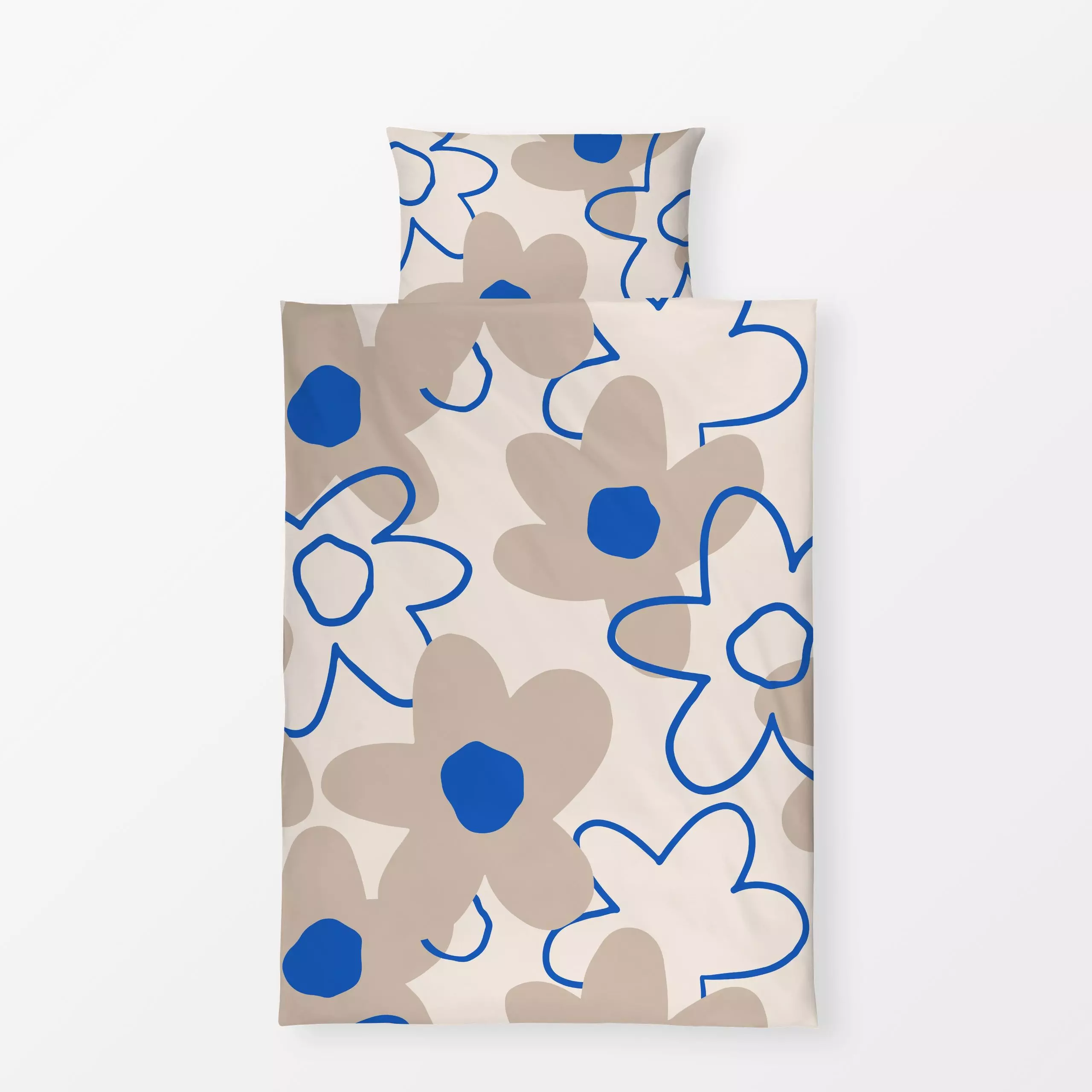 Bettwäsche Spring Flower Pattern blau - Blumen & Florales, Anlässe - von „Kruth Design"; Garten, Sommerblumen, Muttertag, mo...