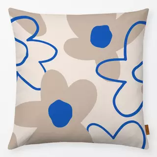 Kissen Spring Flower Pattern blau
