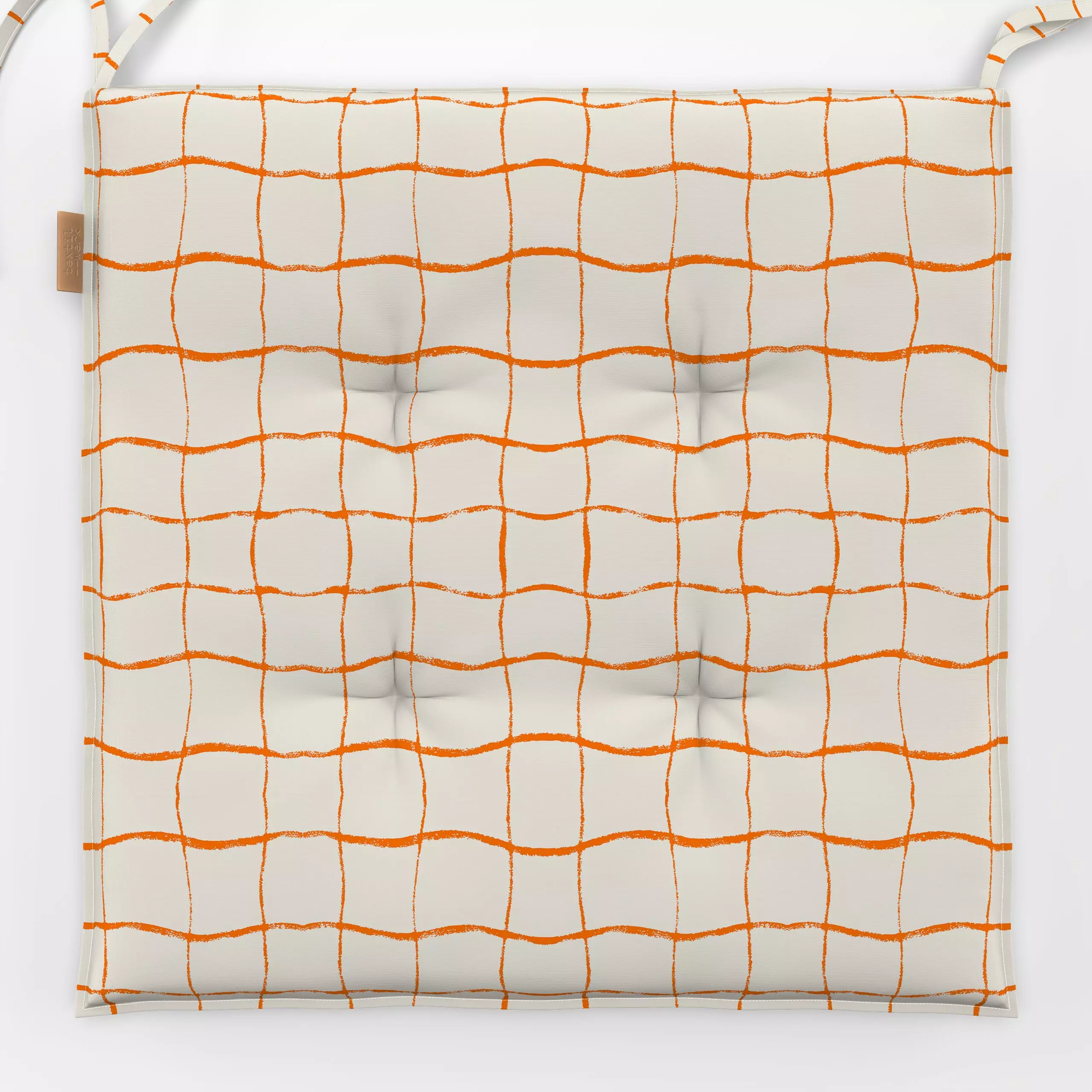 Sitzkissen Pool Karo orange - Sommer, Symbole & Muster - von „Katrin Graff"; Orange, pool, kariert, bold, Karomuster, Mandar...