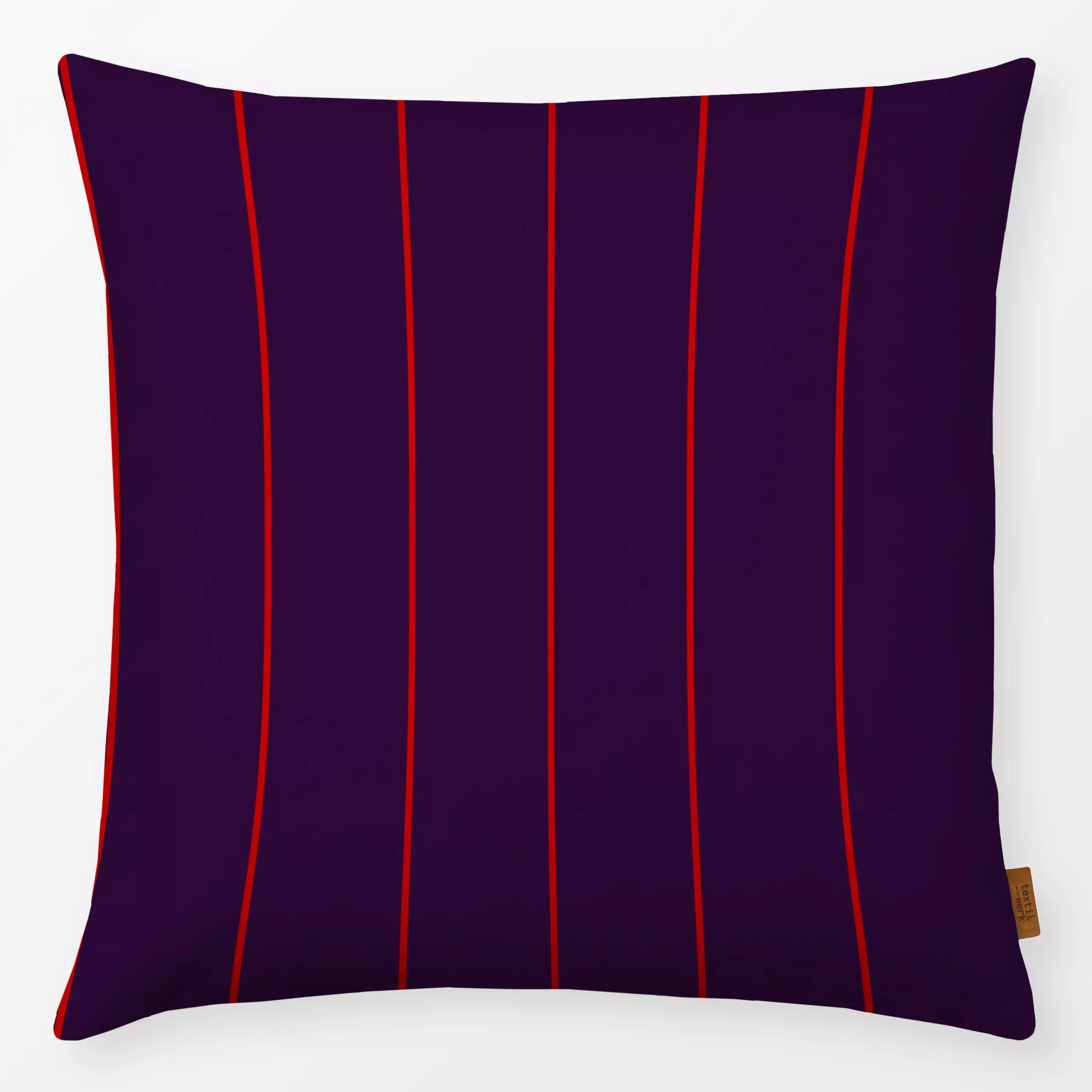 Kissen Streifen Rot Lila - Symbole & Muster - von „Sophie Augustin Illustration"; Muster, Streifen, grafisch, gestreift, Str...