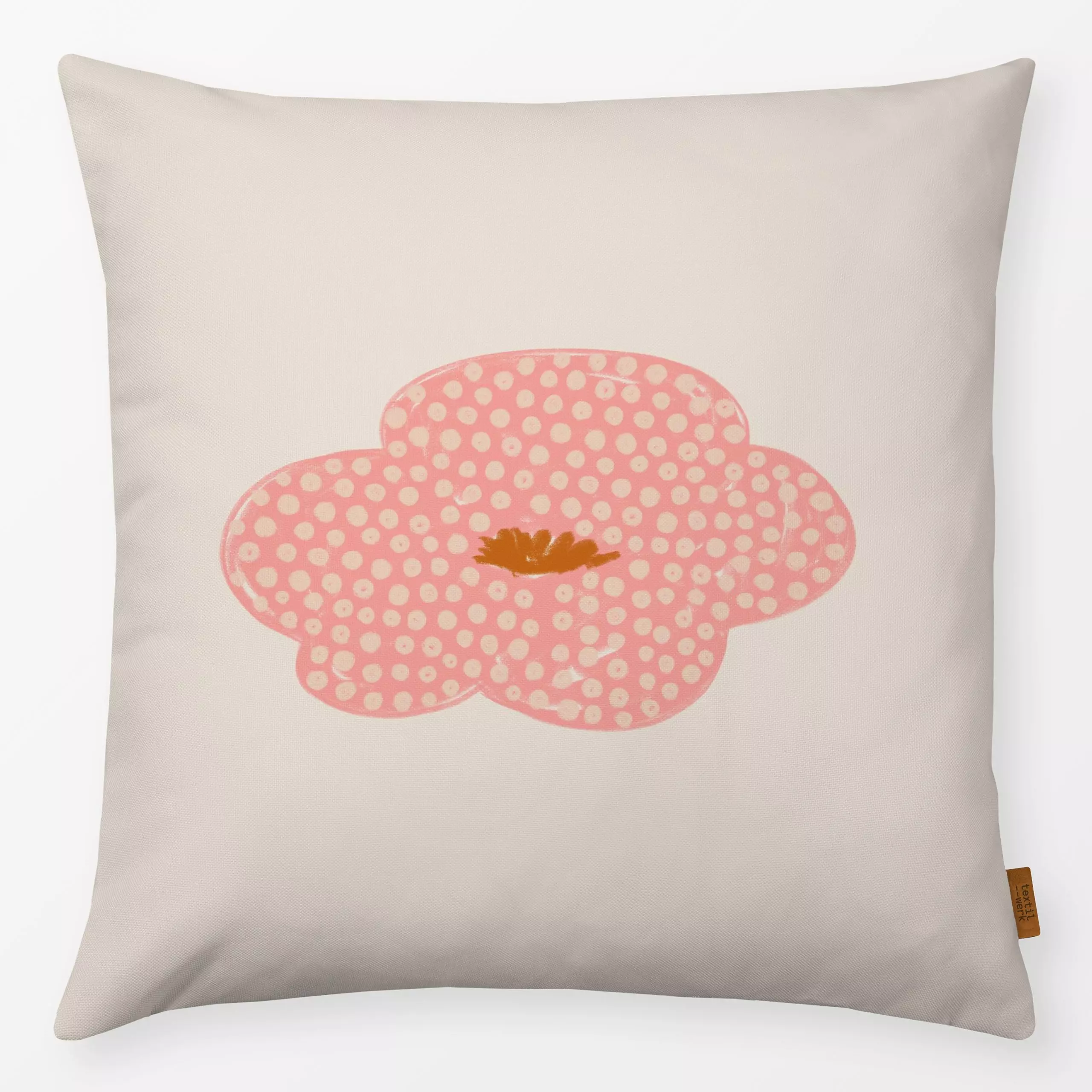 Kissen Punkte Blume rosa - Blumen & Florales, Herbst, Symbole & Muster - von „Kruth Design"; Herbst, Weihnachtsdeko, Herbstd...