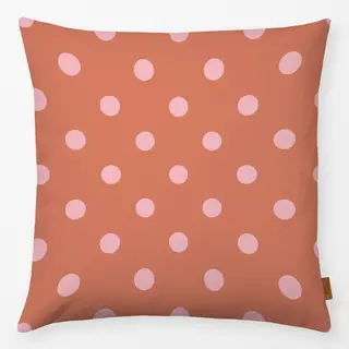 Kissen Love Polka Dots rosa braun