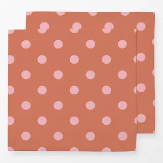 Servietten Love Polka Dots rosa braun